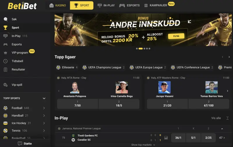 BetiBet betting Norge