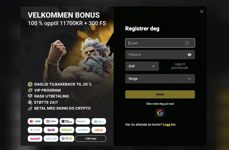 BetiBet login Norge